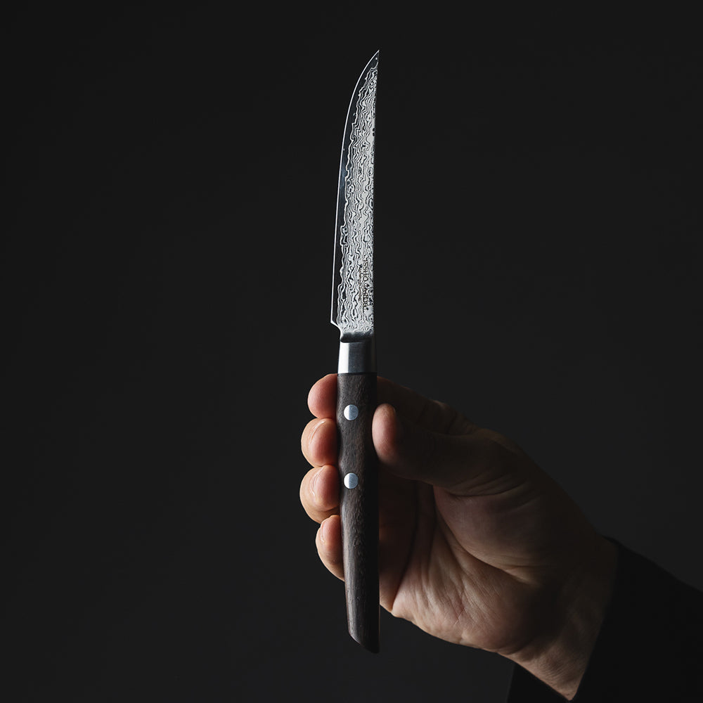 DAMASCUS STEAK KNIVES: ROSEWOOD 4-PIECE / BLACKWOOD 4-PIECE