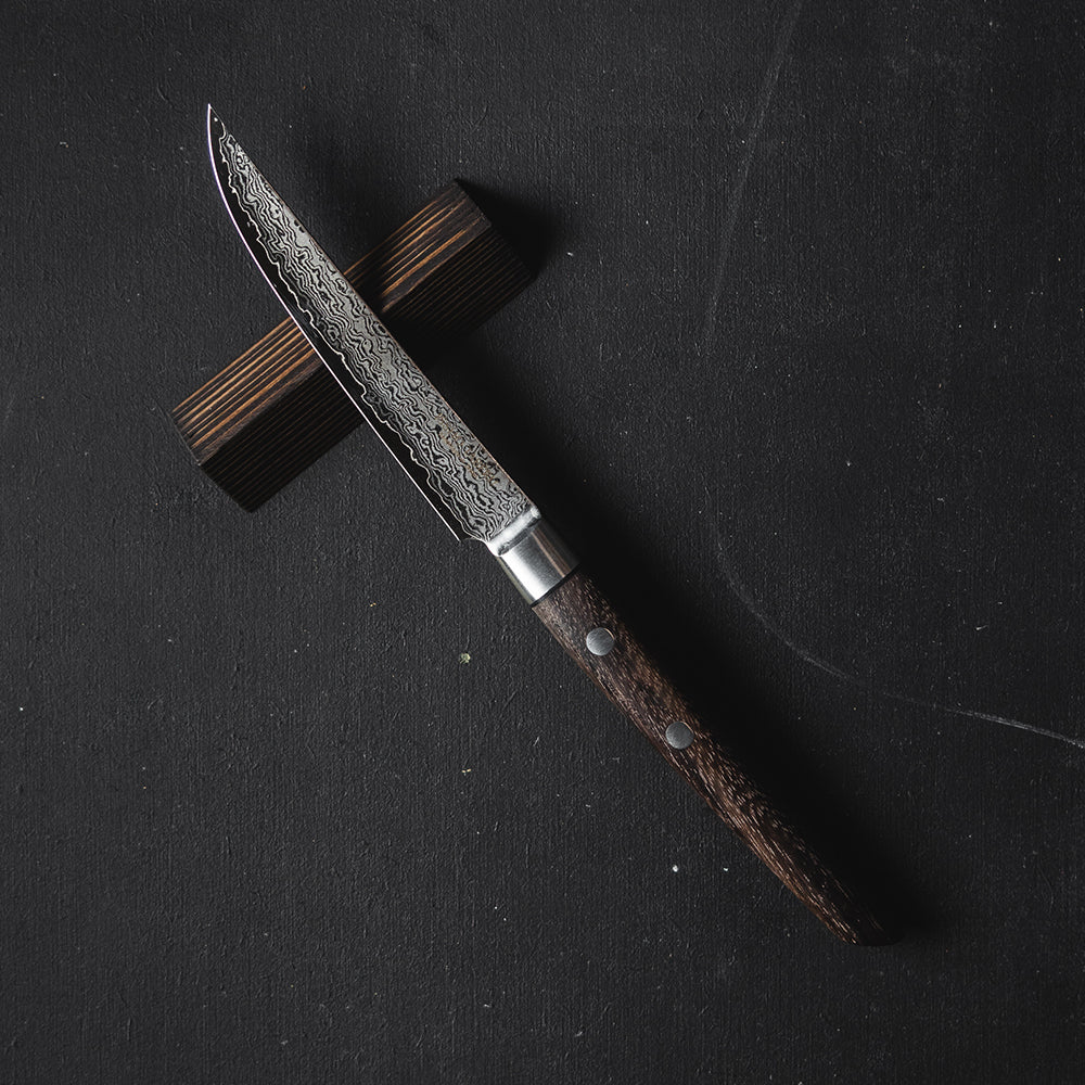 DAMASCUS STEAK KNIVES: ROSEWOOD 4-PIECE / BLACKWOOD 4-PIECE